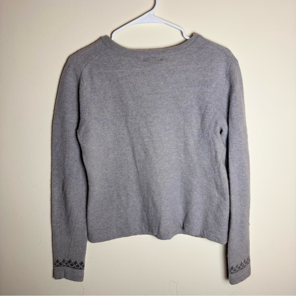 Sundance Gray Patterned Sweatshirt See Measurements 100% Lamb wool - Picture 2 of 3
